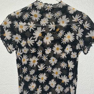 Black Daisy Shin Crop Top